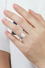 3 Carat Moissanite Platinum-Plated Side Stone Ring Rings