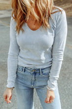 Mineral Wash Exposed Seam Long Sleeve Top Woman T Shirts