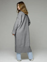Pocketed Open Front Dropped Shoulder Cardigan Woman Outerwear
