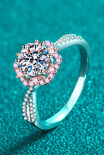 1 Carat Moissanite Flower-Shaped Crisscross Ring Rings