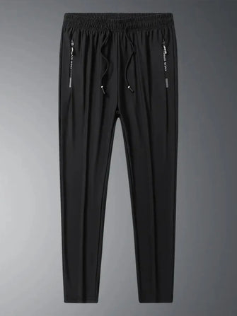 Men's Plus Size Drawstring Pants with Pockets Black