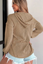 Button Detail Long Sleeve Hoodie