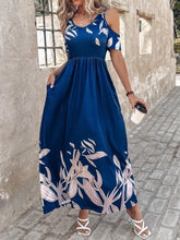 Printed Cold Shoulder Dress Casual Dresses