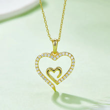 Moissanite 925 Sterling Silver Heart Pendant Necklace Gold One Size