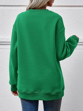Letter Graphic Round Neck Sweatshirt Woman Sweatshirts