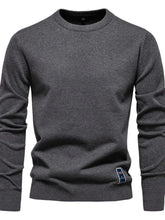 Men's Round Neck Long Sleeve Sweater Dark Gray