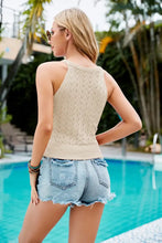 Ribbed Trim Round Neck Sleeveless Knit Top Tanks & Camis