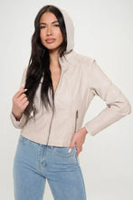 Coalition LA Zip Up Hooded Jacket Cream Woman Outerwear
