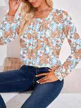 Full Size Square Neck Long Sleeve Blouse Woman Blouses