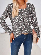 Full Size Square Neck Long Sleeve Blouse Woman Blouses