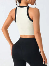 Contrast Trim Round Neck Active Tank Woman Activewear