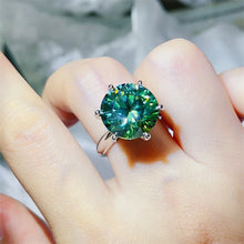 10 Carat Moissanite 925 Sterling Silver Ring Green