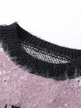 Men's Gradient Text Print Round Neck Sweater