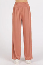 Mittoshop Stretch Banded Waist Wide Leg Pants with Pockets Woman Pants