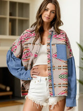 Raw Hem Geometric Collared Neck Shacket Dust Storm Woman Outerwear