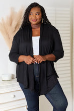 Culture Code Full Size Open Front Cardigan Black Woman Outerwear