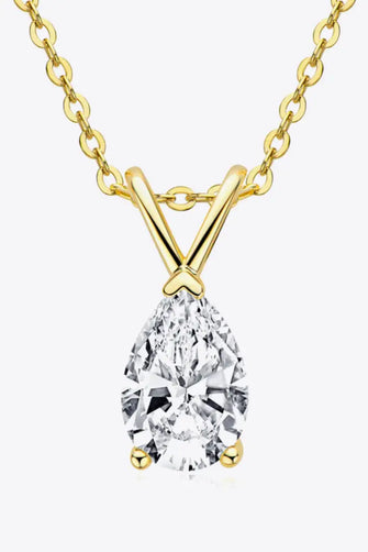 1.5 Carat Moissanite Pendant 925 Sterling Silver Necklace Gold One Size Necklaces
