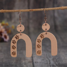 Geometric Shape Wooden Earrings Camel One Size