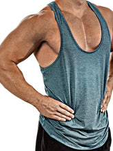 Men's Plus Size Round Neck Racerback Tank Light Blue