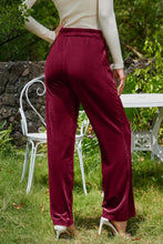 Velvet Wide Leg Pants with Pockets