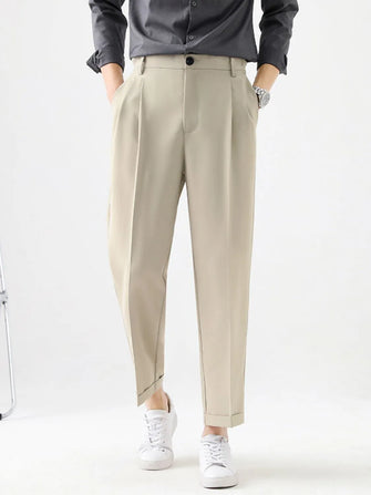 Men's Plus Size Basic style Solid Pants Khaki
