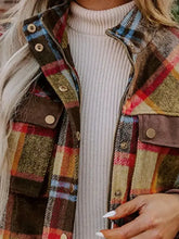 Pocketed Plaid Long Sleeve Jacket Casual Dresses