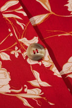 Floral Print Buttoned Front V Neck Tiered Short Sleeve Midi Dress Woman Dress