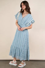 VERY J Embroidered Boho Ruffled Midi Dress Casual Dresses