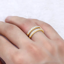 925 Sterling Silver Moissanite Double Layered Ring Rings