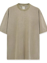 Men's Full Size Round Neck Washed T-Shirt Plus Size Khaki