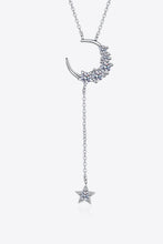 Star & Moon Moissanite Necklace Silver One Size