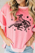 Rodeo Graphic Casual Loose Fit T-Shirt Blush Pink