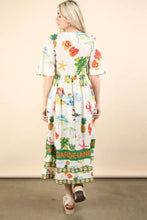 VERY J Button Down Printed Midi Dress Casual Dresses