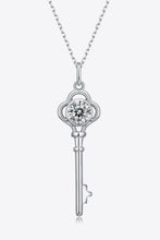 925 Sterling Silver 1 Carat Moissanite Key Pendant Necklace Silver One Size