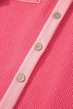 Two Tone Button Up Drop Shoulder Shacket Woman Outerwear