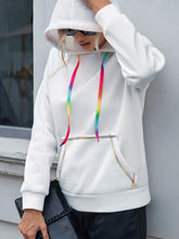 Ivy Lane Contrast Stitching Drawstring Raglan Sleeve Hoodie Woman Sweatshirts