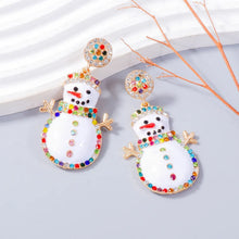 Alloy Rhinestone Snowman Earrings White One Size