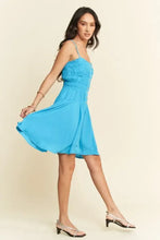 Davi & Dani Smocking Bodice Sleeveless Button Down Mini Dress Woman Casual Dress