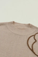 Floral Round Neck Drop Shoulder Sweater Sweater Pullovers