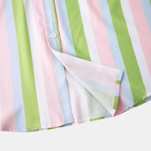 Men's Striped Long Sleeve Button-Up Shirt