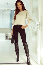 Buttoned Cuffs Shiny Puff Sleeves Top Woman Blouses