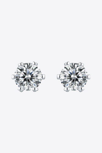Good Days Ahead Moissanite Stud Earrings Silver One Size