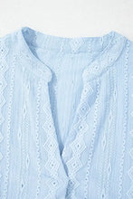 Jacquard Texture Flared Short Sleeve Notched Neck Mini Dress Casual Dresses