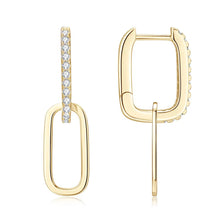 925 Sterling Silver Moissanite Earrings Gold One Size