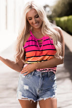 Striped Gradient Ladder-Cutout Tank Multicolor Tanks & Camis