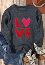 Valentine’s Day LOVE Round Neck Long Sleeve Sweatshirt Woman Sweatshirts