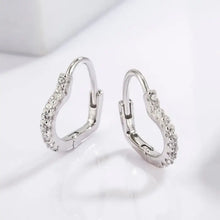 925 Serling Silver Zircon Heart Shape Earrings Earrings