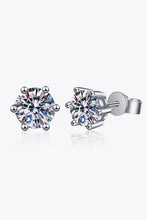 2 carat moissanite stud earrings in 925 sterling silver 6-prong settings
