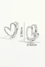 925 sterling silver heart shape earrings with hoop design