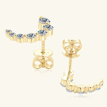 925 Sterling Silver Inlaid Moissanite Stud Earrings Earrings